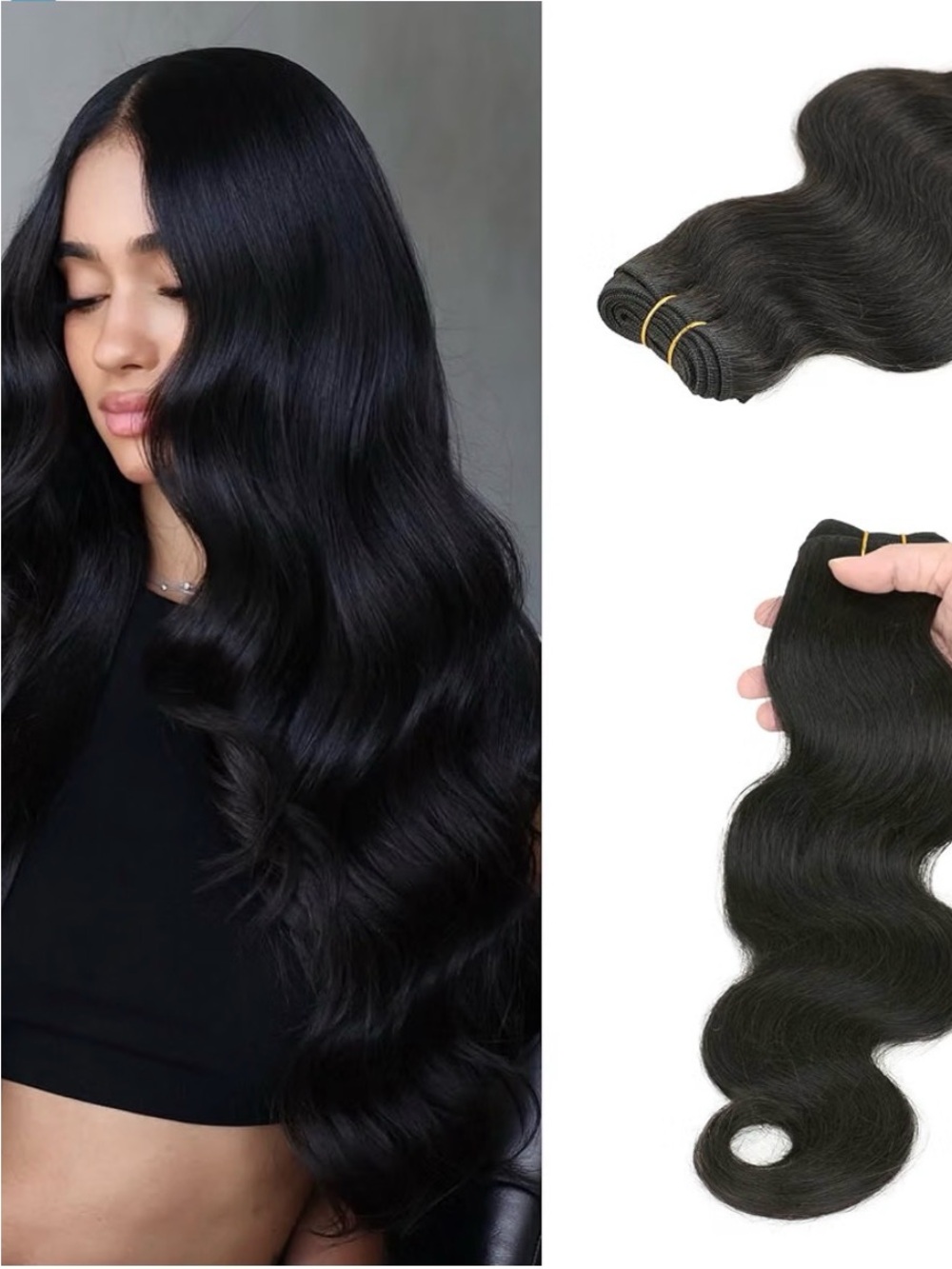 Premium Women’s Black Body Wave Hair Extensions
